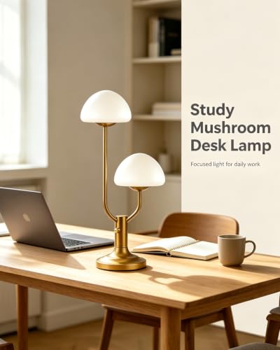 Lightdot Gold Mushroom Table Lamp for Bedroom Dimmable Cute Desk Lamp - color: 07-Gold-Mushroom-2U