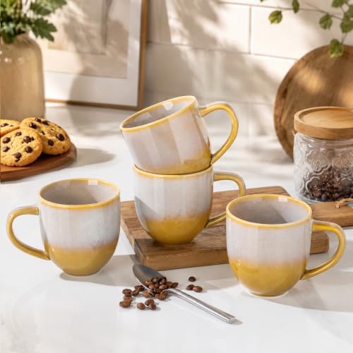theterra Ceramic Coffee Mugs Set of 6, 12 oz Coffee Cups with Handle - color: Autumn Haze, size: 12 OZ (Set of 6)
