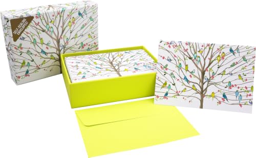 Tree of Budgies Note Cards (14 cards, 15 self-sealing envelopes)