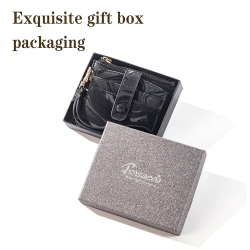Keychain Wallet Wristlet Small Credit Card Holder Bracelet Key Chain Purse Bangle Tassel Beads Key Rings for Women - color: 04-rfid Black Velvet
