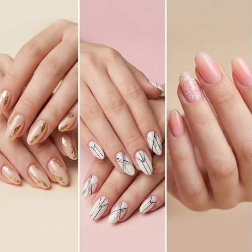 2Pcs Professional Hard Gel Nail Brushes, Dual-Ended Builder Gel Brush Set with Rhinestone Handle, Oval & Liner Brushes for French Tip, Acrylic & Polygel Application