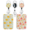 2 Pack Flowers ID Badge Holder with Clip Badge Reels - color: 2 Pack-flowers7