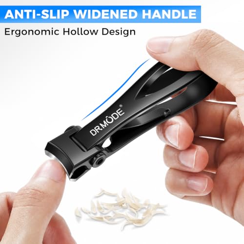 DRMODE Nail Clippers for Men Thick Nails, 16MM Wide Jaw Opening - color: Black, size: 2 Count