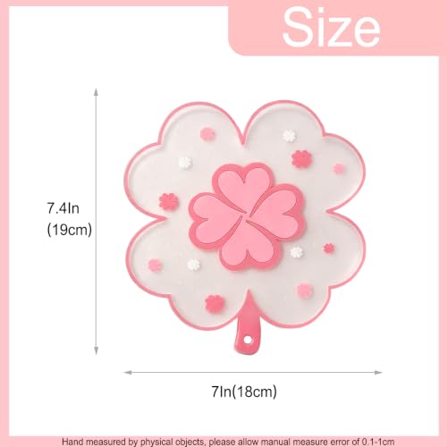 Kawaii Pot Holders for Kitchen Essentials Decor for New Home Clover Trivet - size: Pink Clover Trivets 2pcs