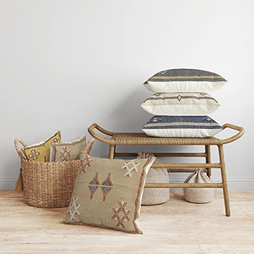Trade Star Breathable Thick Cotton Cushion Cover Sabra Kilim Pillow Cover 100% Cotton Throw Pillow Cover Luxurious Farmhouse Cushion Case Handwoven Living Room Pillow Case for Home Decor - color: Pattern 7