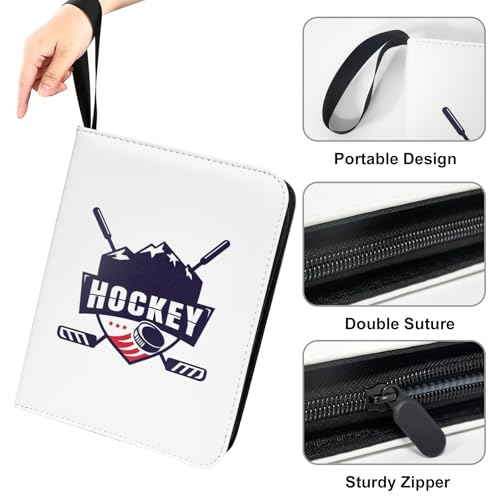 400 Pockets Hockey Card Binder, Portable Waterproof PU Storage Album,QF20 - color: Hockey-400