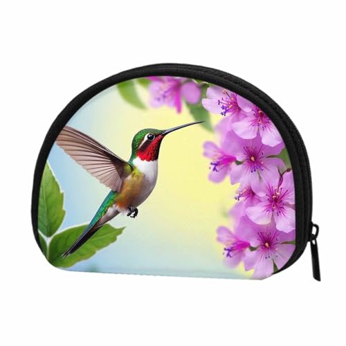IBILIU Small Coin Purse Hummingbird Bird Flower Mini Wallet Coin Pouch Change Purse For Women Men - color: Coinp-011