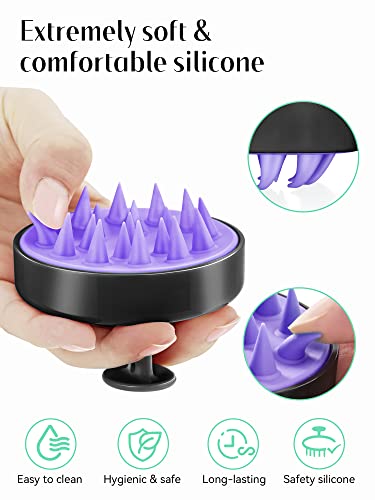 HEETA Scalp Massager Hair Growth Scrubber for Dandruff Removal Hair Care - color: 01-black