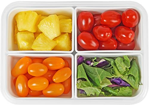 carrotez 4 Compartment Food Container - 6.3 Cup (1500ml) - color: White, size: 4 Compartment (6.3 Cup)