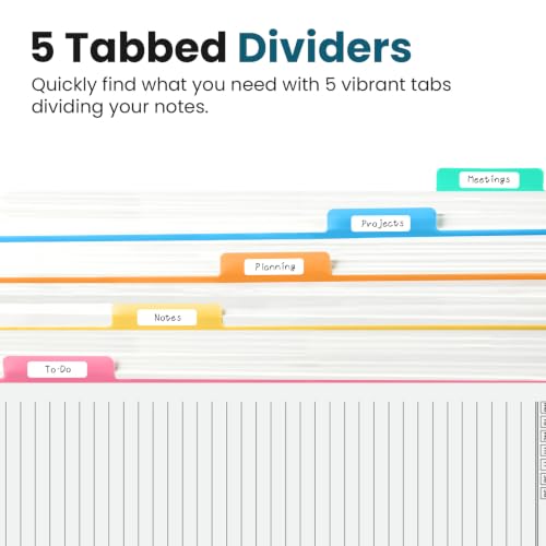 Taja Cute Large Spiral Lined Notebook for Work with 5 Removable Dividers - color: Z - Astral Echo