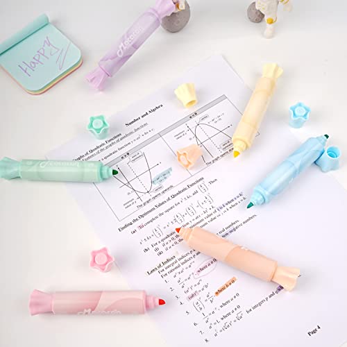Candy Highlighters, 18 Pack Cute Pastel Highlighter Pens, Candy Shaped Chisel Tip No Bleed, Quick Dry Aesthetic Highlighters for School Supplies, Bible Study, Journaling, Planner, Notes, Teachers - style: 18 Pack