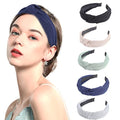 LOVNFC Womens Headbands, 5Pcs Knotted Head Bands No Slip Fashion for women Girls (Mixed Color) - color: pure color