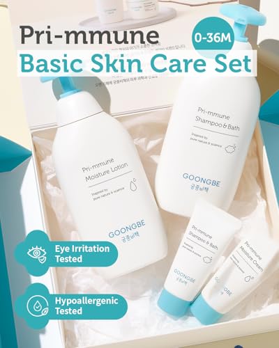 GOONGBE Baby Gift Set, Korean Shampoo & Bath, Lotion & Cream 4 Items