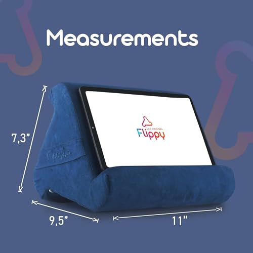 Flippy Original Tablet Pillow Stand & iPad Holder, Gift for Book Lovers & Readers, Multi-Angle Stand with Storage for Lap, Desk & Bed, Compatible with Kindle, Fire, iPad & Samsung, True Blue - color: True Blue 4.0