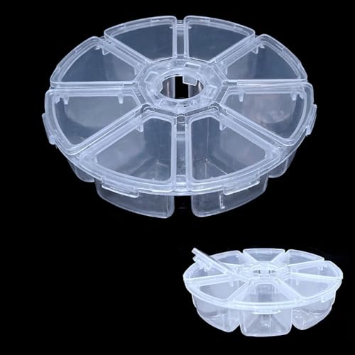1pcs Adjustable 1-24 Grids Compartment Jewelry Box Transparent Plastic Storage Boxes Container Earring Organizer Case (Style7) - color: Style7