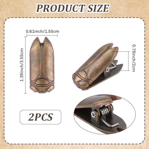 CRASPIRE 2Pcs Insect Metal Book Binder Clips Alloy Journal Clip Paper Clamps Vintage Bronze Notebook Cicada Traveler Clip Planner Page Holder Reading Accessories for Scrapbook Photo Decoration - style: 2Pcs Insect