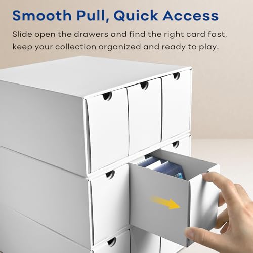Fageverld Trading Card Storage Box, Top Loaders Storage Box with 80 Dividers, Cardboard Toploader Card Boxes for Sports Card, Baseball, MTG, TCG, Playing Cards, 12 Drawer - color: Drawer-4 Sets