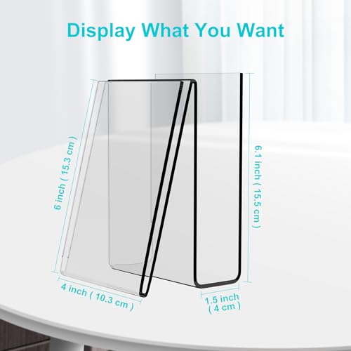 Boloyo Acrylic Vertical Postcard Display Holder,6 x 4 inch 1PC Clear Card Display Stand Easel Tablet Holder for Postcard Greeting Recipe Index Business Memory-Note Card, Artworks - color: Vertical, size: 1PC