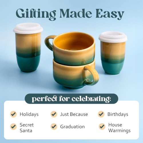 NOVA CERAMICS Amber Coffee Mug - 16 oz Ceramic Mug - Savannah - color: Savannah
