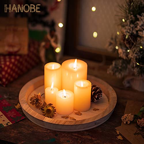 Hanobe Unfinished Round Wooden Craft Trays for DIY Decorative Plate - color: Natural Wood
