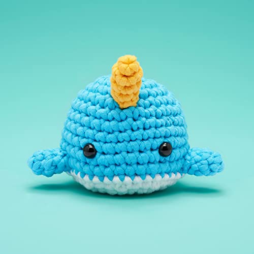 The Woobles Crochet Kit for Beginners (Bjørn the Narwhal) - color: Blue, size: Original