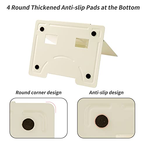 Metal Book Stand Adjustable Book Holder for Reading - color: Full Beige
