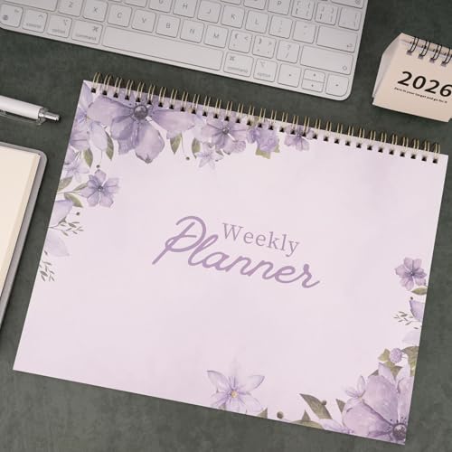 Undated Weekly Planner Notepad, 8.5" x11", Lavender Purple - color: Lavender Purple