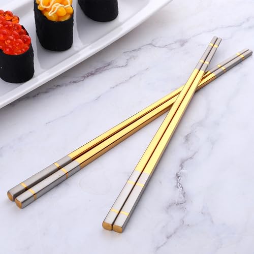 Reusable Stainless Steel Chopsticks,Dishwasher Safe , Easy to Use(3 PCS,purple) - color: Purple