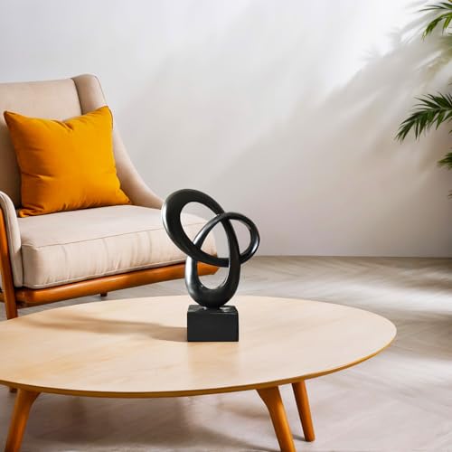Dosker Abstract Sculpture Knot Decor Mobius Stripe Statue (Black) - color: Black