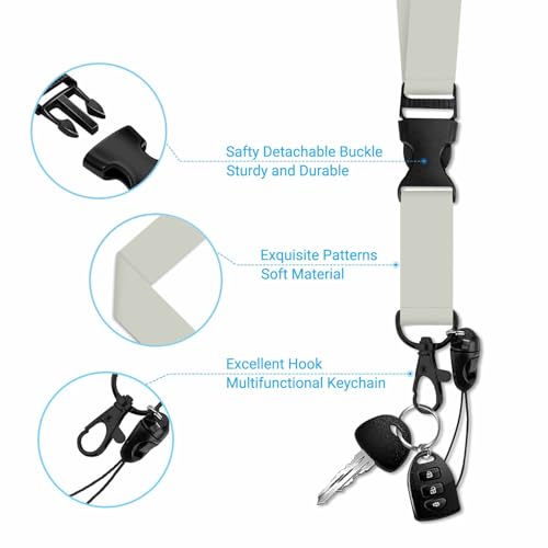 Lanyard with ID Holder Gray ID Badge Holder for Student Nurse Worker 7x11 cm - color: Gray