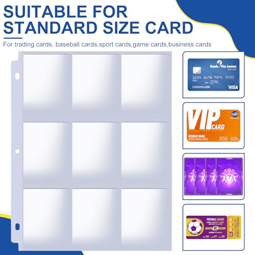 ZENOWICK 2160 Pockets Card Sleeves Binder Sheets - size: 120 Pack