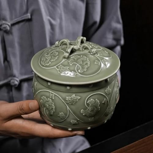 Handmade porcelain jar - 700ml loose tea collector-level decoration