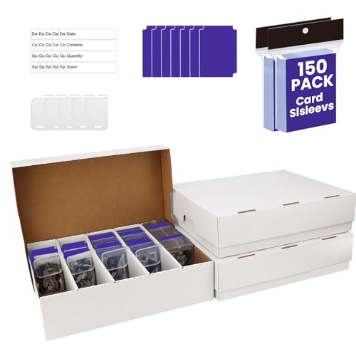 3 Pack Toploader Trading Card Storage Box,5Row 3200 Count Card Box,Bulk Box - size: 3-PACK