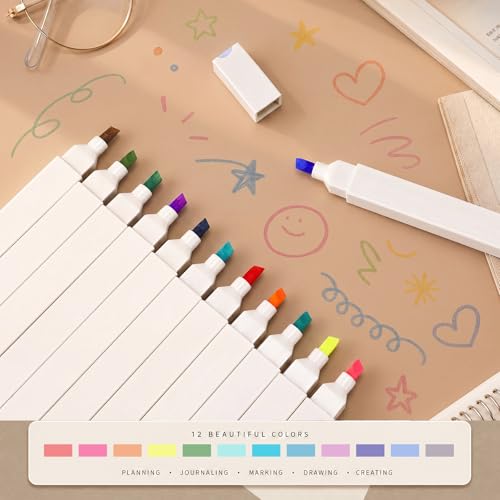 Crtiin 52 Pcs Aesthetic Pencil Pouch Set with Pen Highlighters, Brown - color: Brown