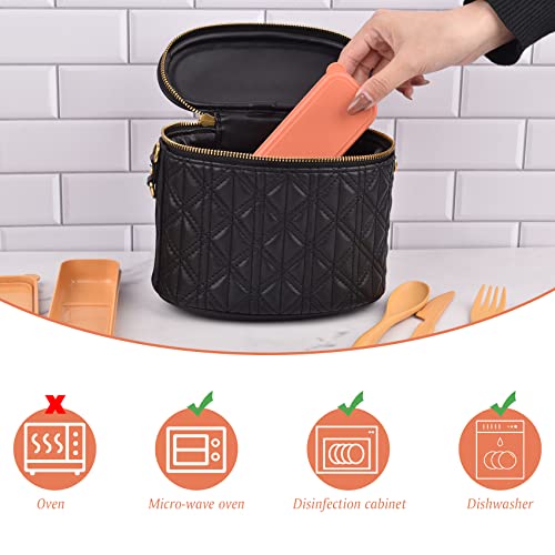 Zoyiancy 2 Sets Reusable Utensil Set with Case, Yellow Orange Cutlery Set - color: Yellow, Orange
