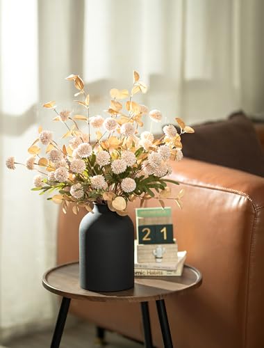 BLOSMON Fake Flowers Centerpieces for Tables, Beige Mums for Dining Room - color: Beige