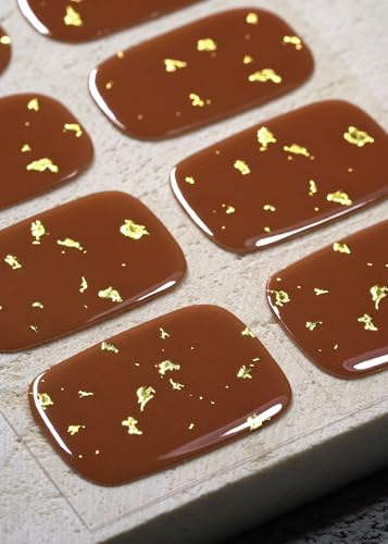 Real Gel Nail Strips (No UV Light Needed) - 44Pcs Salon Quality Nail Stickers - Long Lasting Polish Wraps for Women, Easy Apply & Remove (Brown Metallic) - color: Brown Metallic Flakes