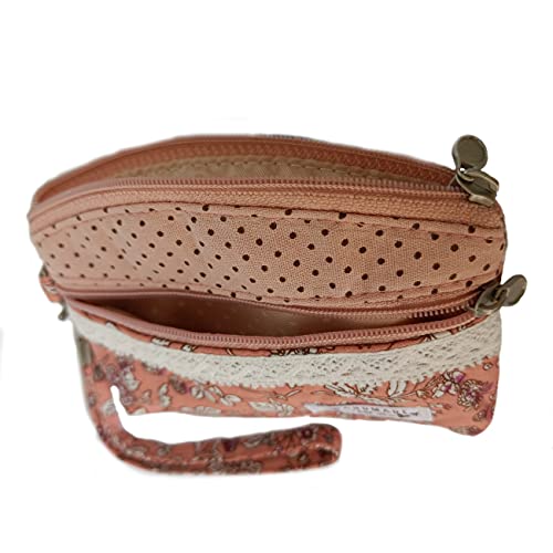 Coin Purse for Women Cute Small Wallets Change Purse Coin Pouch (orange pink) - color: Orange Pink