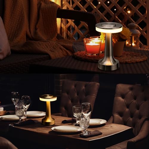 O'Bright Dome Cordless Rechargeable LED Mushroom Table Lamp, Gold - color: Gold