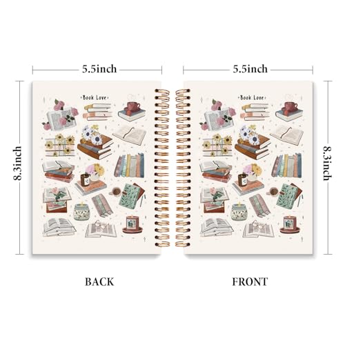 JXREQ Retro Floral Books Notebook, Reading Journal for Book Lovers, Book Club Journal for Women, Gifts for Readers Books Lovers Women, Bookish Gifts Spiral Notebook 5.5x8.3 - color: Book 7