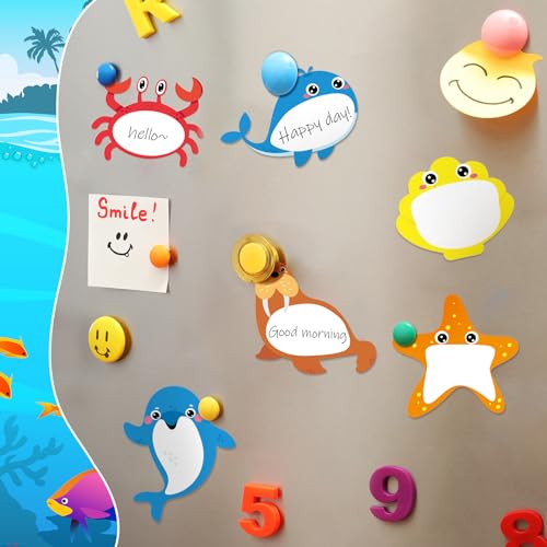 Yinder 24 Pads Kids Sticky Notes, Ocean Animal Cartoon Memo Pads - color: Multicolor, size: Ocean Animals