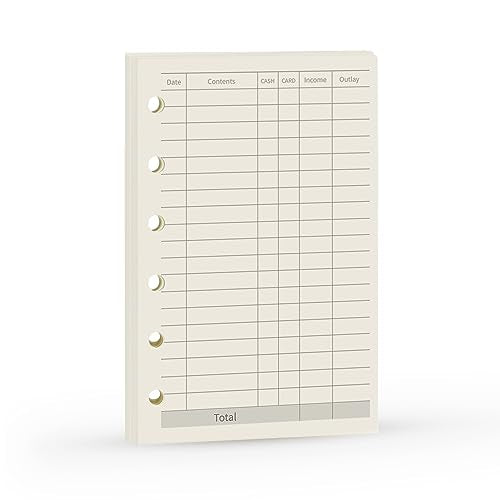 A7 Planner Refill, A7 Agenda Refill Paper Finance Records for 6 Rings Filofax, Accounting Design Inserts, 6 Holes/100gsm,Pocket Size 4.84 x 3.23'', Harphia - color: Finance Count, size: A7