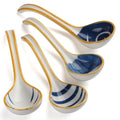 Soup Spoons Set of 4 Japanese Korean Curved Handle Ceramic Ramen Soup Spoon - style: Style 2