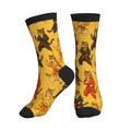 Crew Athletic Socks Funny Crazy Casual Sports Novelty Dress Socks for Women Men Running Hiking - color: Funny Yellow Cat