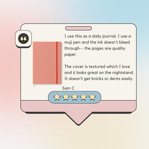 Portage Blank Hardcover Aesthetic Notebook Writing Journal – Bleed-Proof Paper Notepad for Journaling, High GSM, A5 Notebook, Cream Pages - Salmon, 6 x 8.5 Inches, 224 Pages - color: Salmon, size: Blank Pages