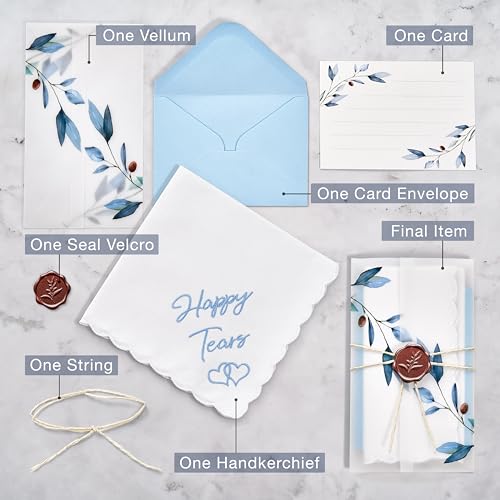 Happy Tears Wedding Handkerchief Something Blue Gift for Bride - color: Happy Tears X 2 (Blue)