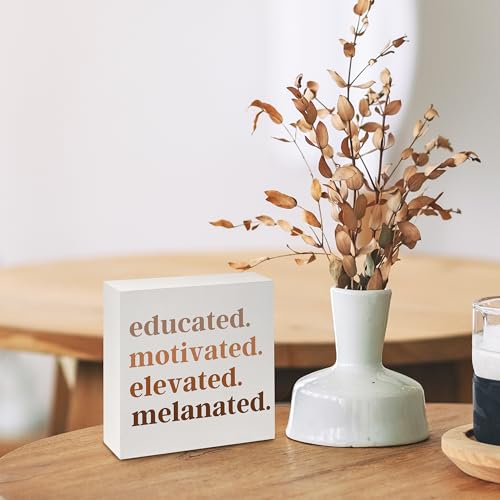 Black Girl Magic Table Decor Wooden Box Sign Gifts, Black Girl Home Office Desk Shelf Table Decor, 5x5 Inch - color: Black Girl Magic
