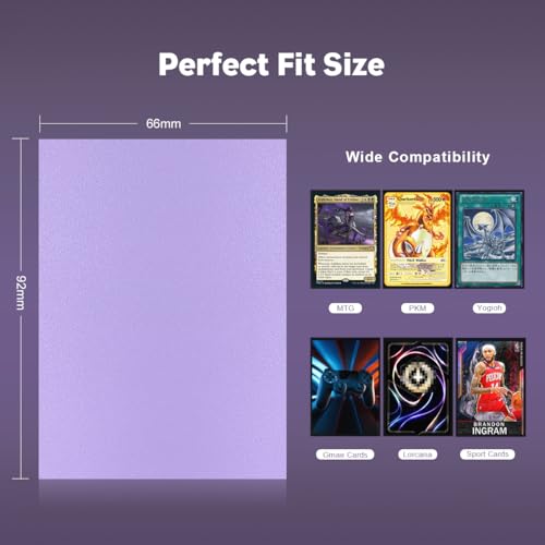 Orchid Violet Dual Matte Card Sleeves, Katomula 100PCS Card Sleeves for MTG, Standard Card Sleeve for PKM, Flesh & Blood - color: Orchid Violet