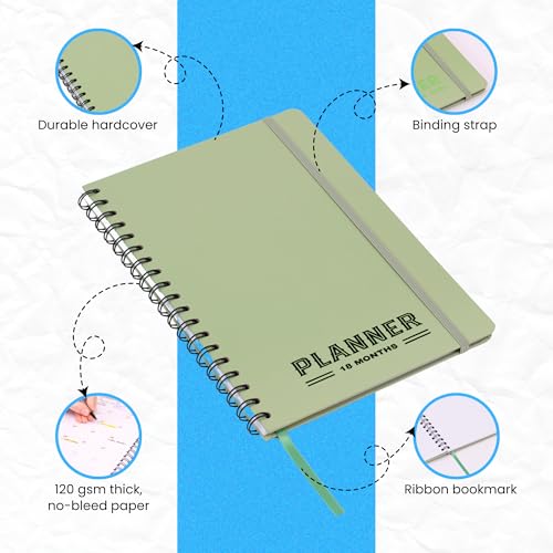 Nextnoid B5 18-Month Undated Monthly Planner, Hardcover, Green - color: b-Green, style: a-Monthly Undated