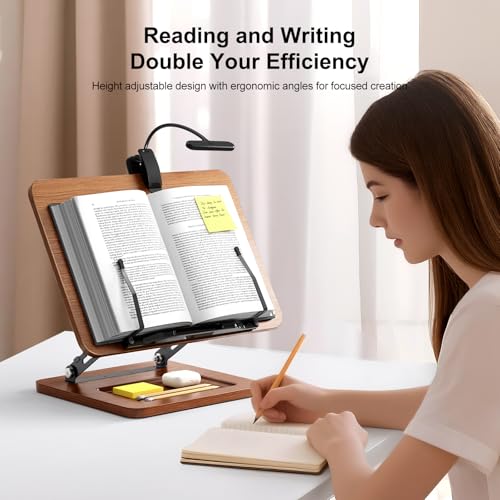 OPTIXCELL Book Stand with Light, Hands Free Book Holder, Gifts Book Lovers - style: Book Stand (Light)